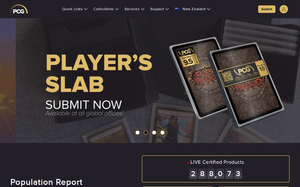 The Premier Card Grading website